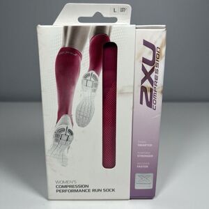 2XU Compression Run High Socks Hot Pink/Gray Large. New!